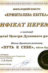Сертификат победителя 